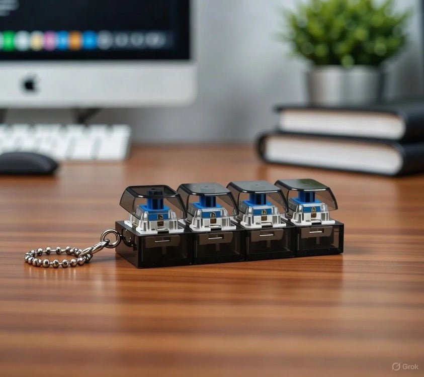 Clear Mechanical Keyboard Keychain Fidget with RGB Lights